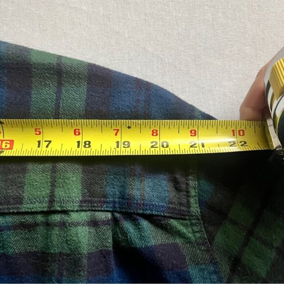 Pladra cotton green blue plaid flannel button up shirt Sz 2X - Picture 11 of 12